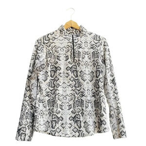 IBKUL Black and White Patterned Women's Top